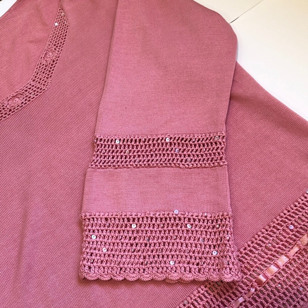 The Look by Randolph Duke Pink Silk & Cotton Tunic Sweater Medium - EC 
No Flaws - Picture 6 of 9